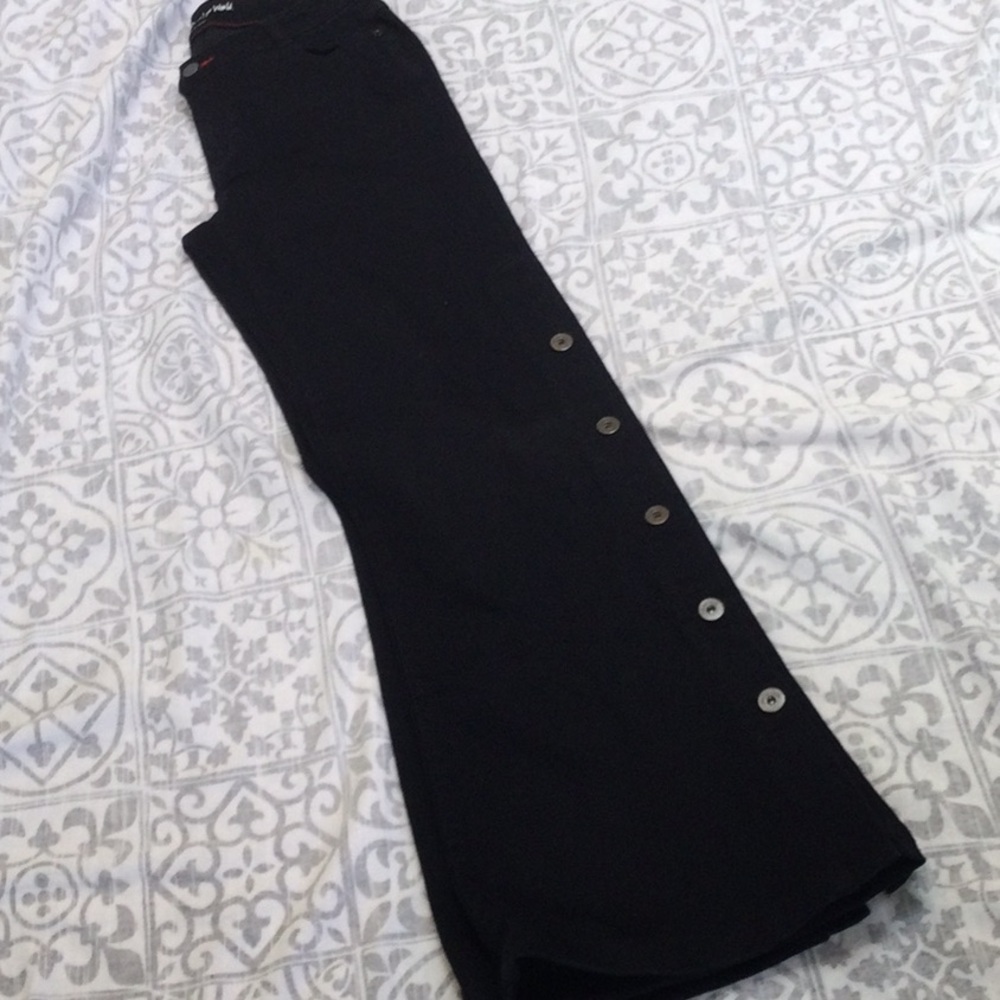 Peace Love World black denim button leg flared jeans. Nice nearly new - Picture 3 of 16
